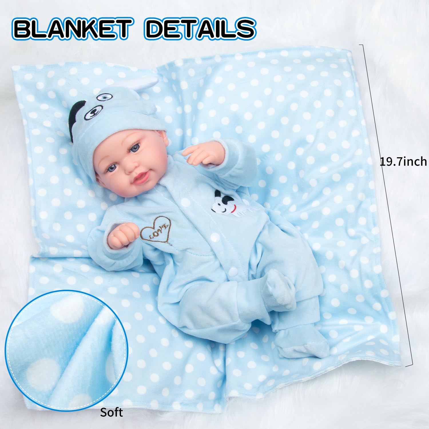 Pedolltree blue jumpsuit styled for versatile looks on reborn dolls.