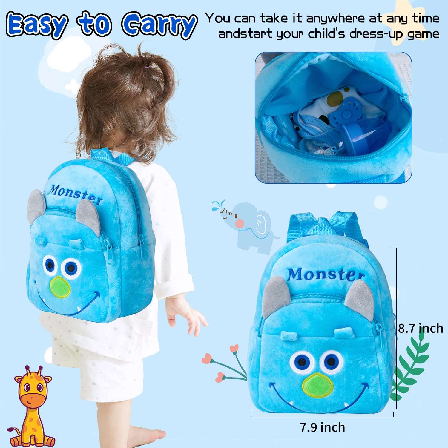 Pedolltree blue pants provide comfortable fit for 18-22 inch dolls.