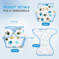 Pedolltree blue puppy diaper adds newborn-like detail