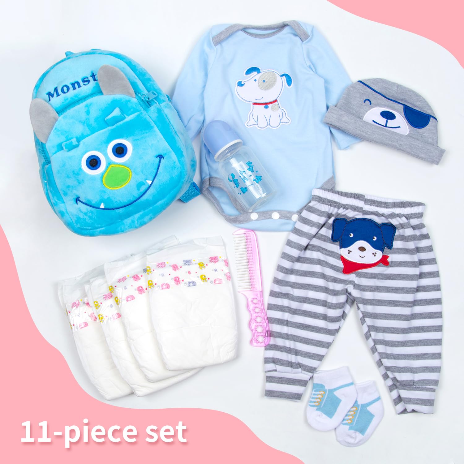 Pedolltree blue puppy socks complete outfits and keep feet warm