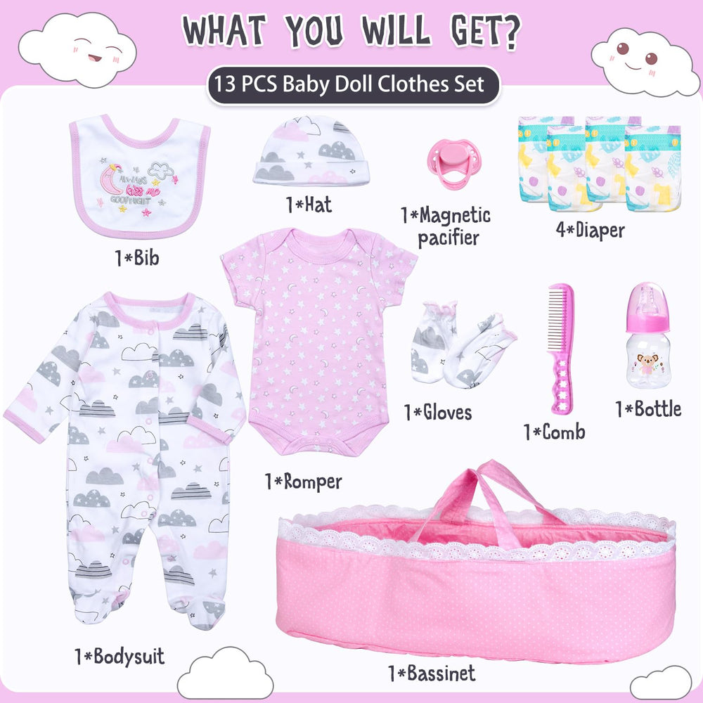 Pedolltree colorful diapers: realistic styling for 17-22 inch dolls
