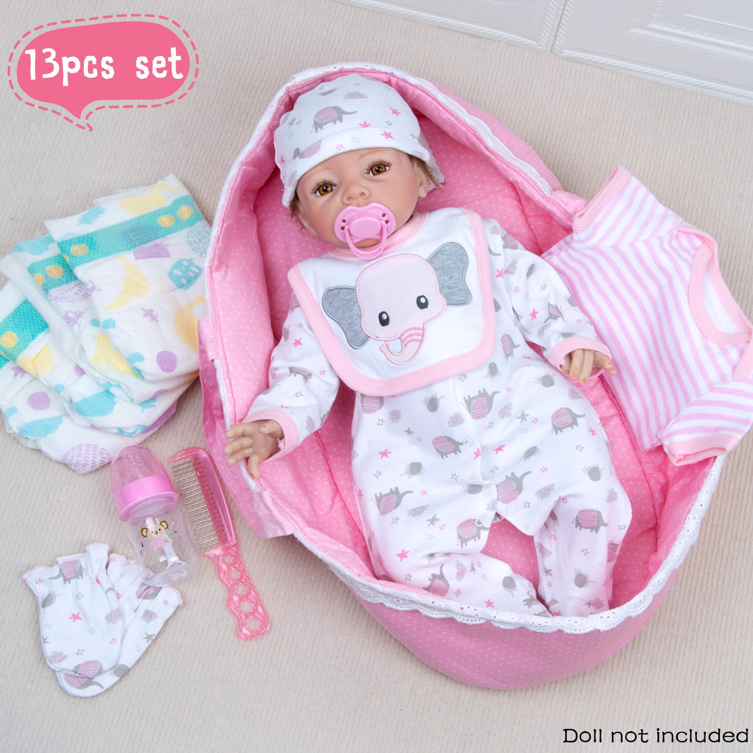 Pedolltree colorful diaper set keeps playtime tidy.