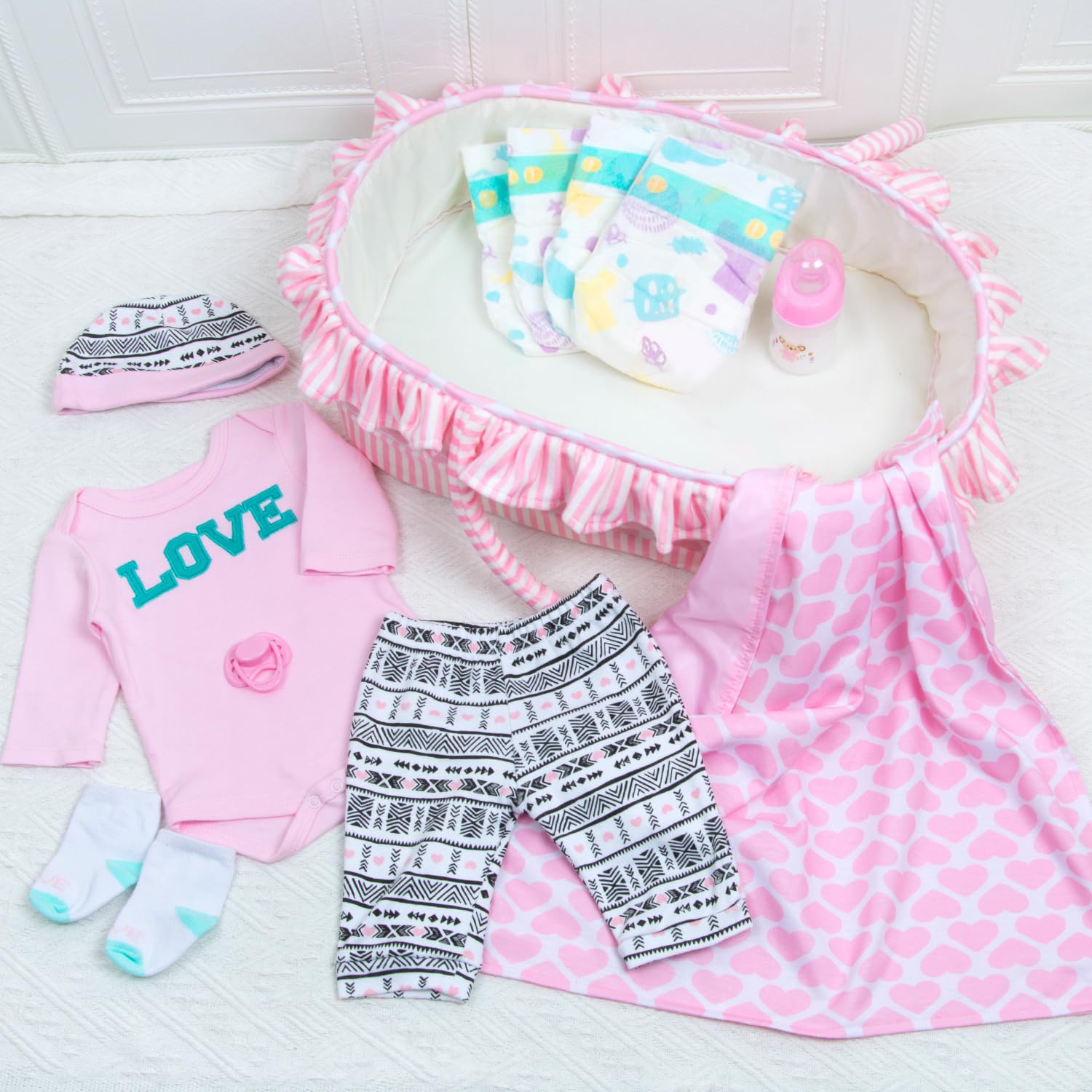 Pedolltree doll pacifier adds realistic styling for pretend care.