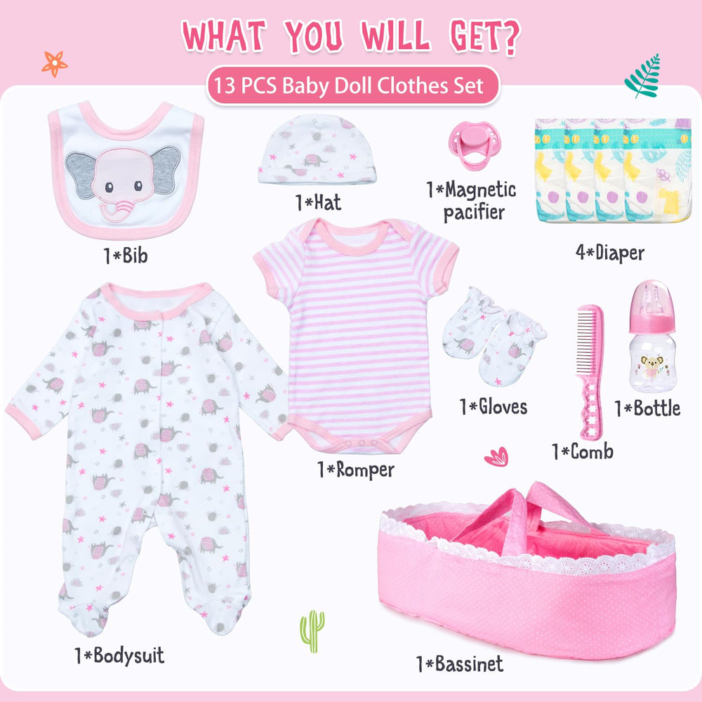 Pedolltree elephant hat accessory for 17-22 inch dolls adds cute detail to playtime.