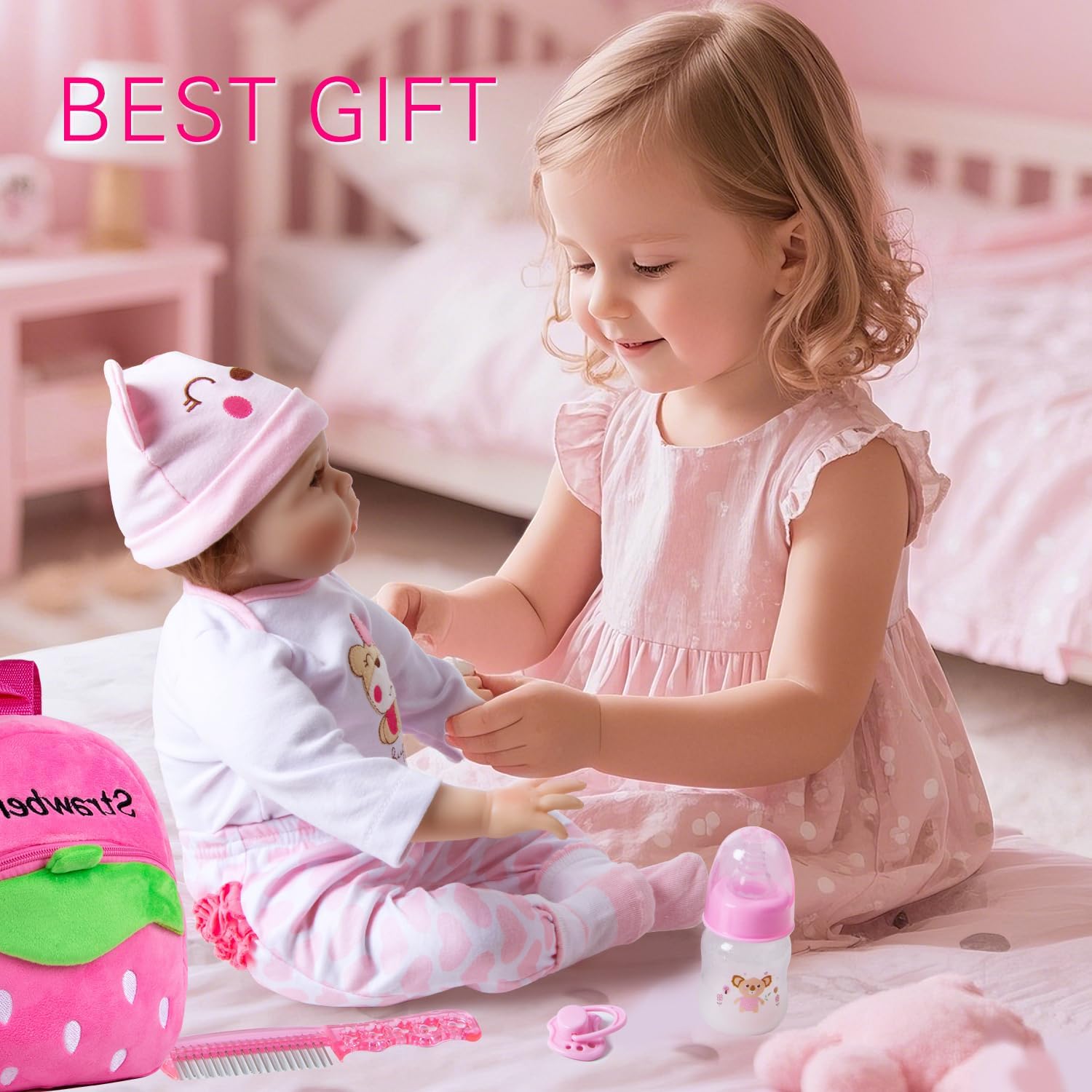 Pedolltree feeding bottle supports pretend feeding and nurturing scenes