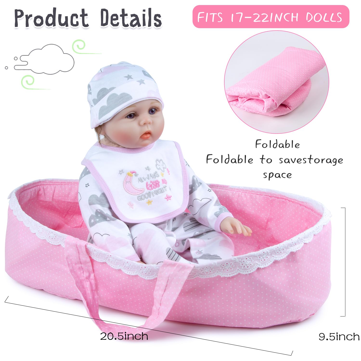 Pedolltree pink bib keeps outfits tidy during play