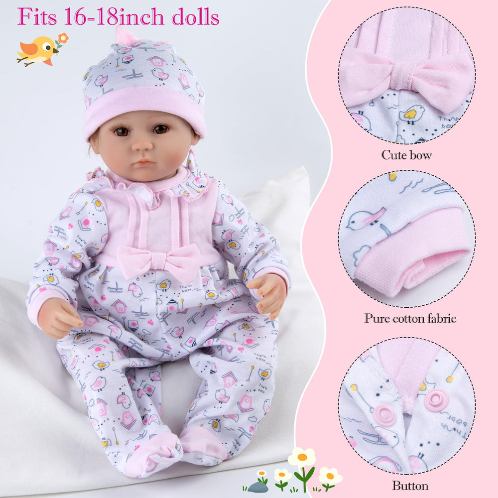 Pedolltree pink chick hat completes a cute fashion look for 16-18 inch dolls