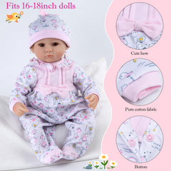Pedolltree pink chick hat completes a cute fashion look for 16-18 inch dolls