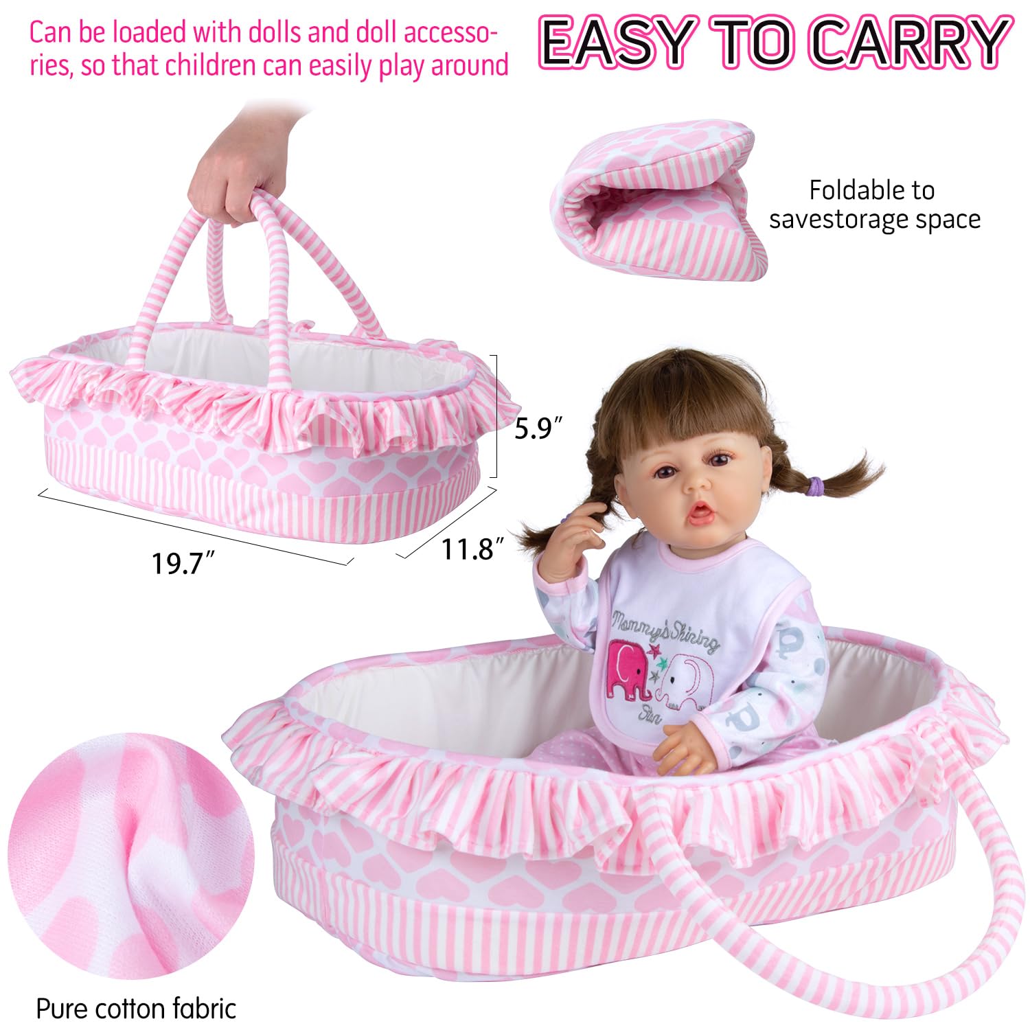Pedolltree pink-dot pants for adorable doll outfits and play.