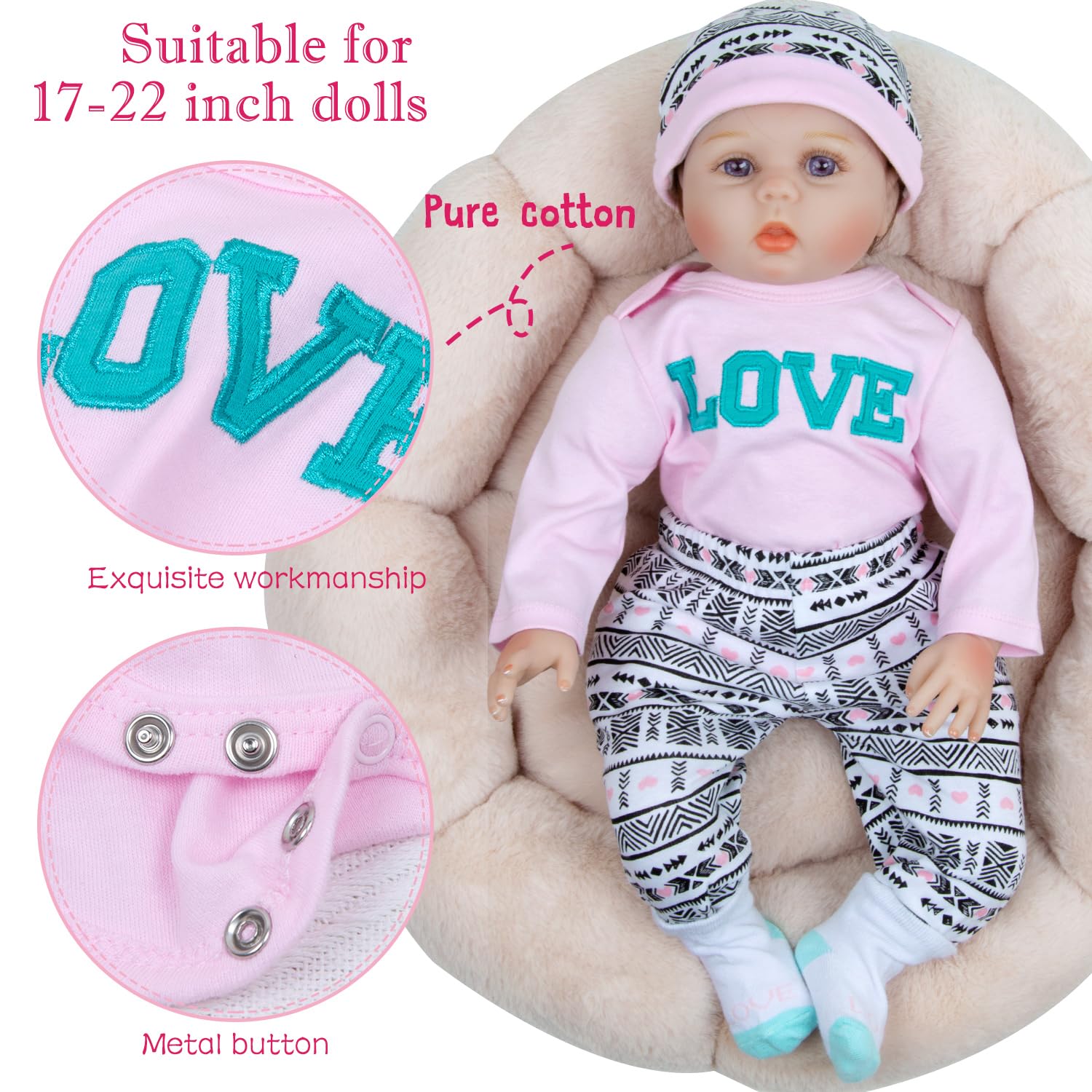 Pedolltree pink heart blanket adds soft warmth for cuddle time.