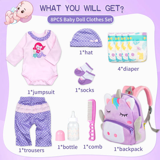 Pedolltree purple dot hat adds playful style to reborn doll looks.