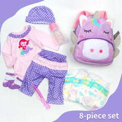 Pedolltree purple mermaid bodysuit provides a comfy all-season layer for dolls.