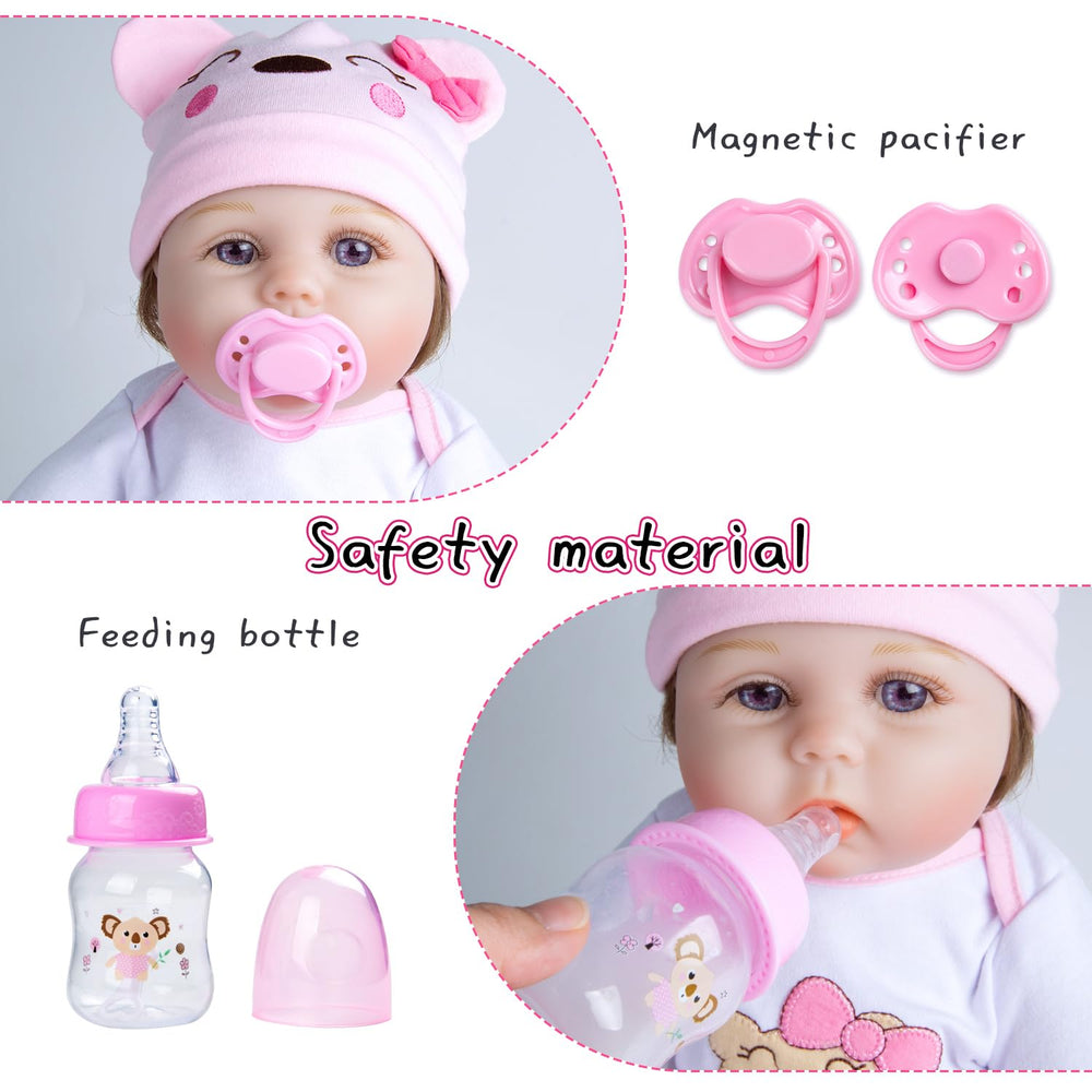 Pedolltree doll pacifier supports realistic play scenarios