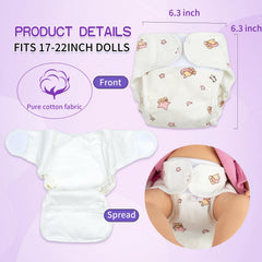 Pedolltree white diaper—reusable, easy-care option for doll care routines
