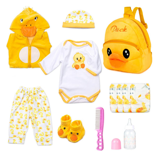 Pedolltree yellow duck backpack for 17-22 inch dolls enhances play storage.