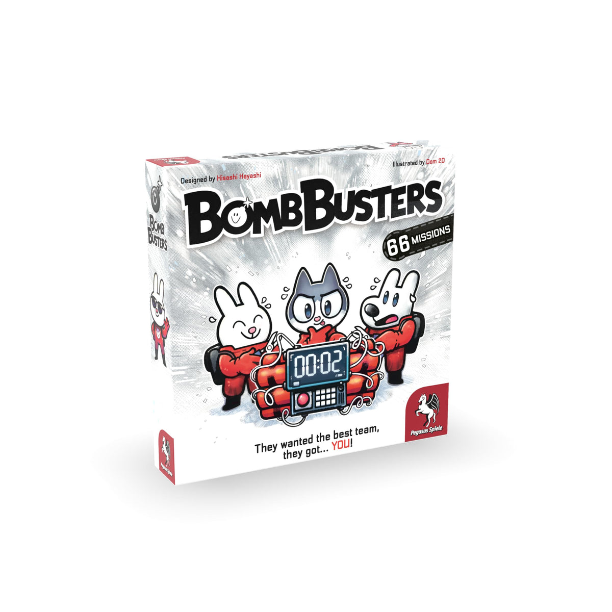 Pegasus Spiele Bomb Busters mission setup, teamwork puzzle fun for 2-5 players.
