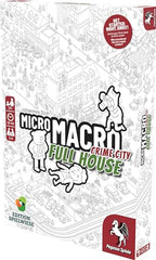 Pegasus Spiele MicroMacro Full House cards reveal 16 cases for varied challenges and replayability.