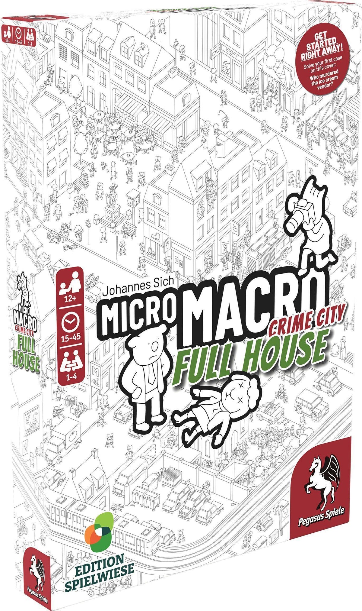 Pegasus Spiele MicroMacro Full House map invites immersive detective play for family game night.