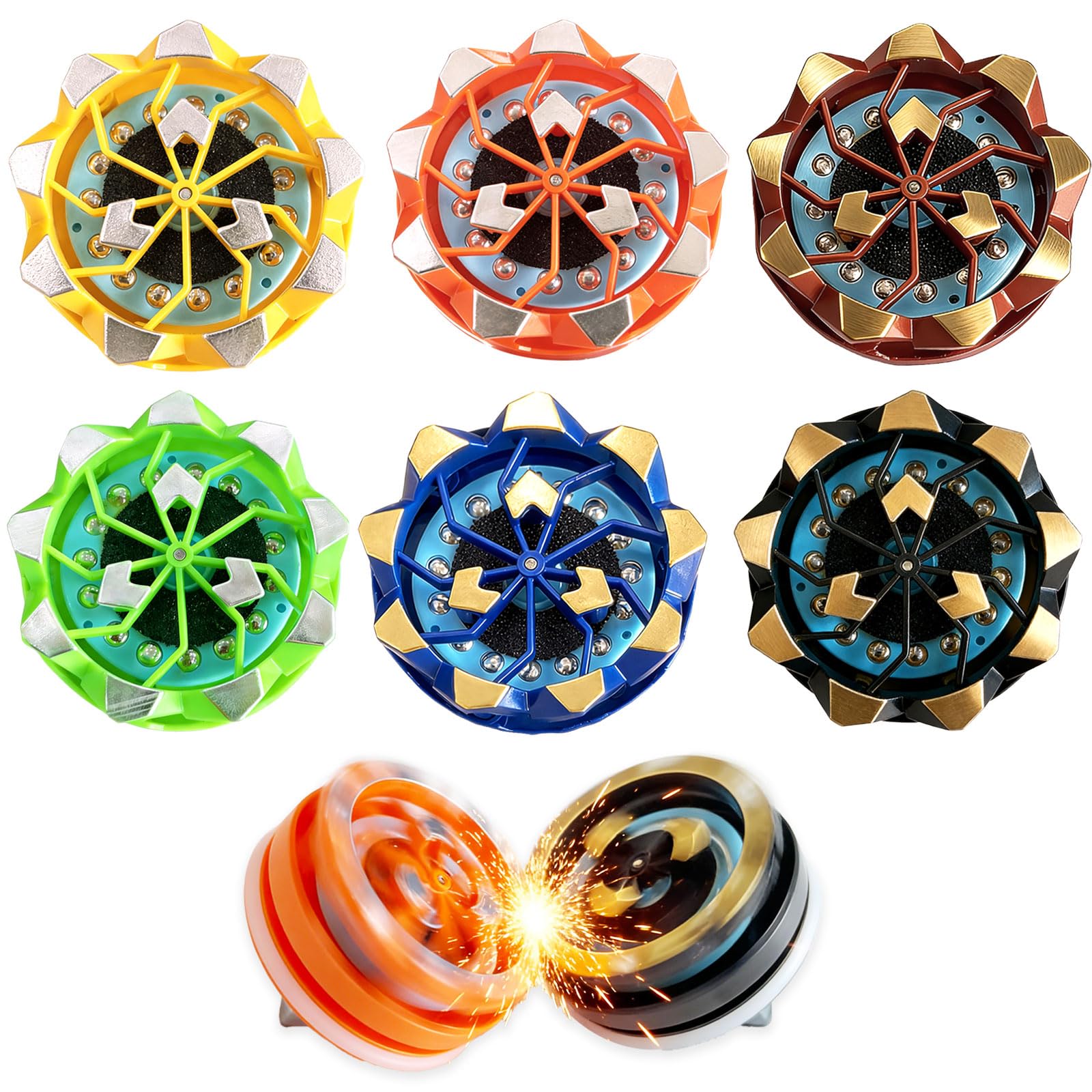 Pegxtwu Fireworks Fingertip Gyro top in motion for engaging focus during work.