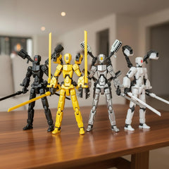 Pekuality T13 colorful figures set showcasing versatile poses and vibrant textures.