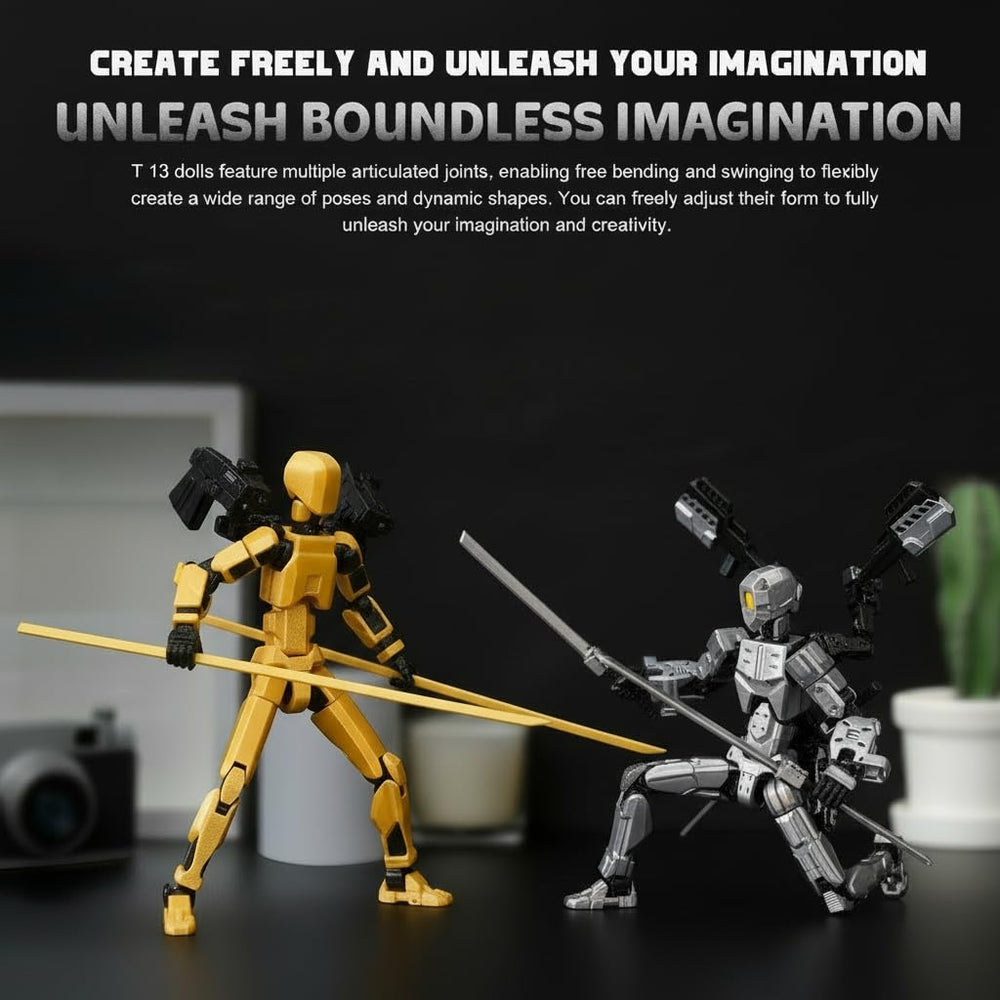 Pekuality T13 fully movable joints enable dynamic action poses.