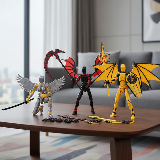 Pekuality Titan 13 Toys Five-Pack: movable joints enable dynamic posing.