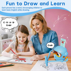 Peledic drawing robot featuring voice interaction for engaging learning moments.