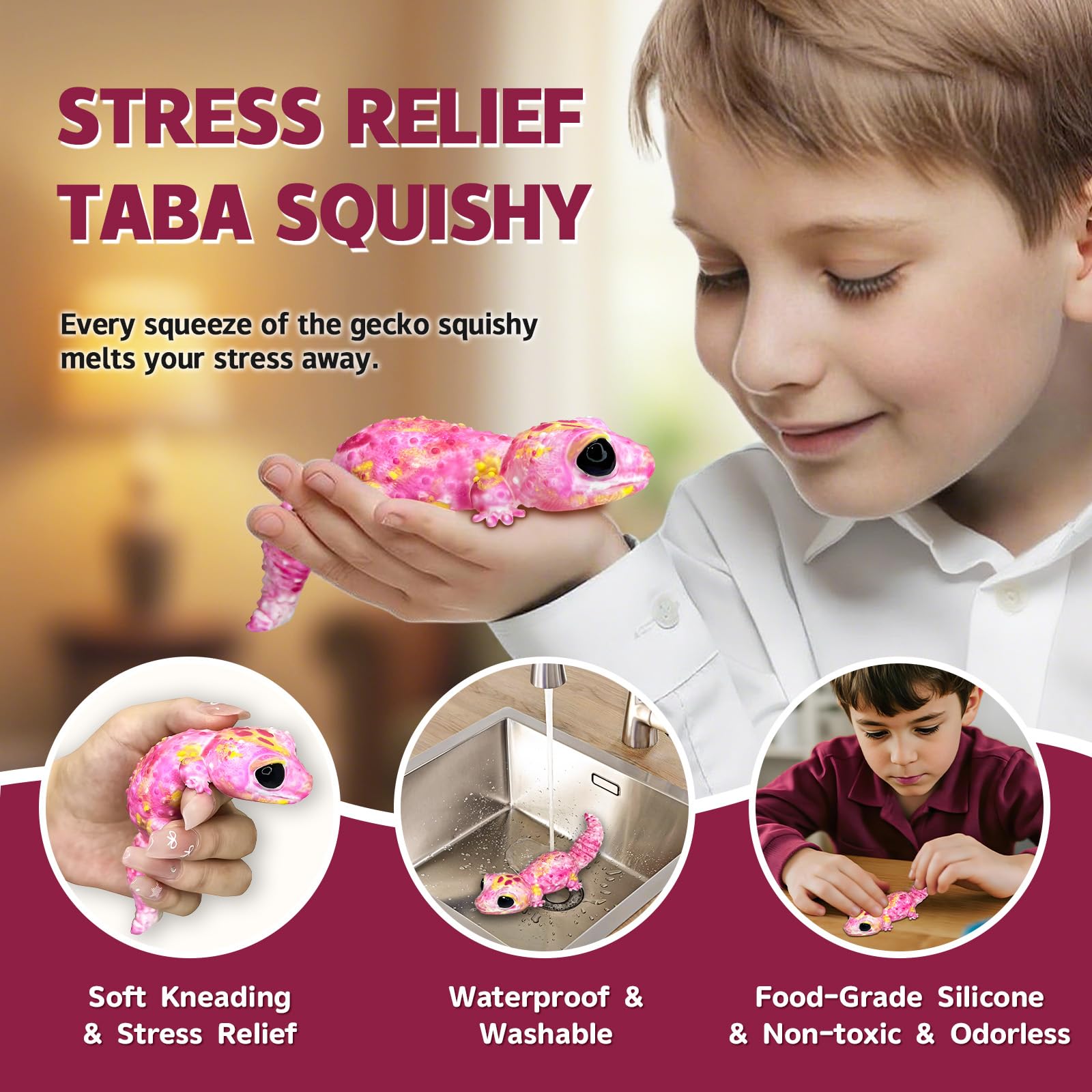 Peledic Taba Gecko Squishy soft rebound highlights comfort after you squeeze.