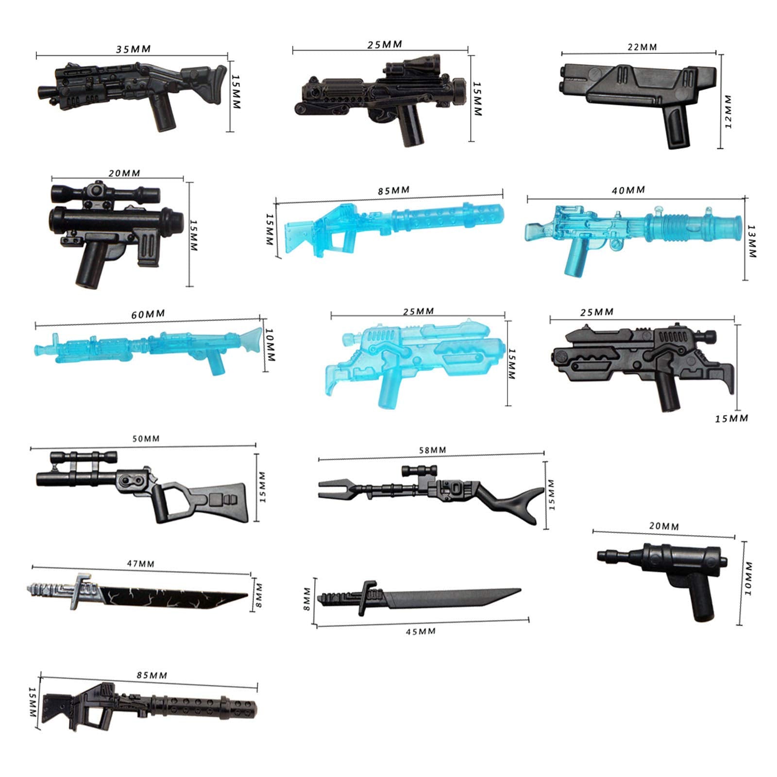 PeleusTech energy blasters for dynamic minifigure action scenes