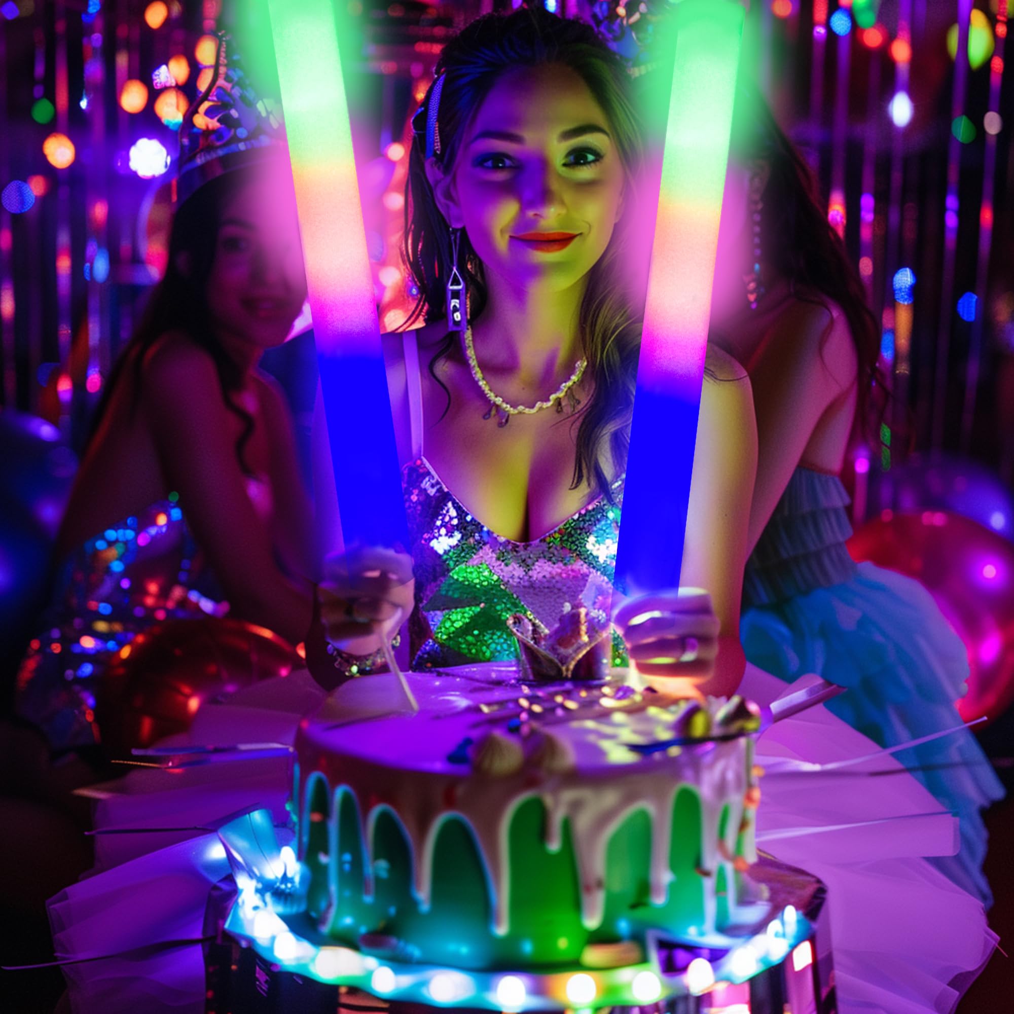 pelreame festive glow sticks suitable for Christmas, Halloween, and New Year