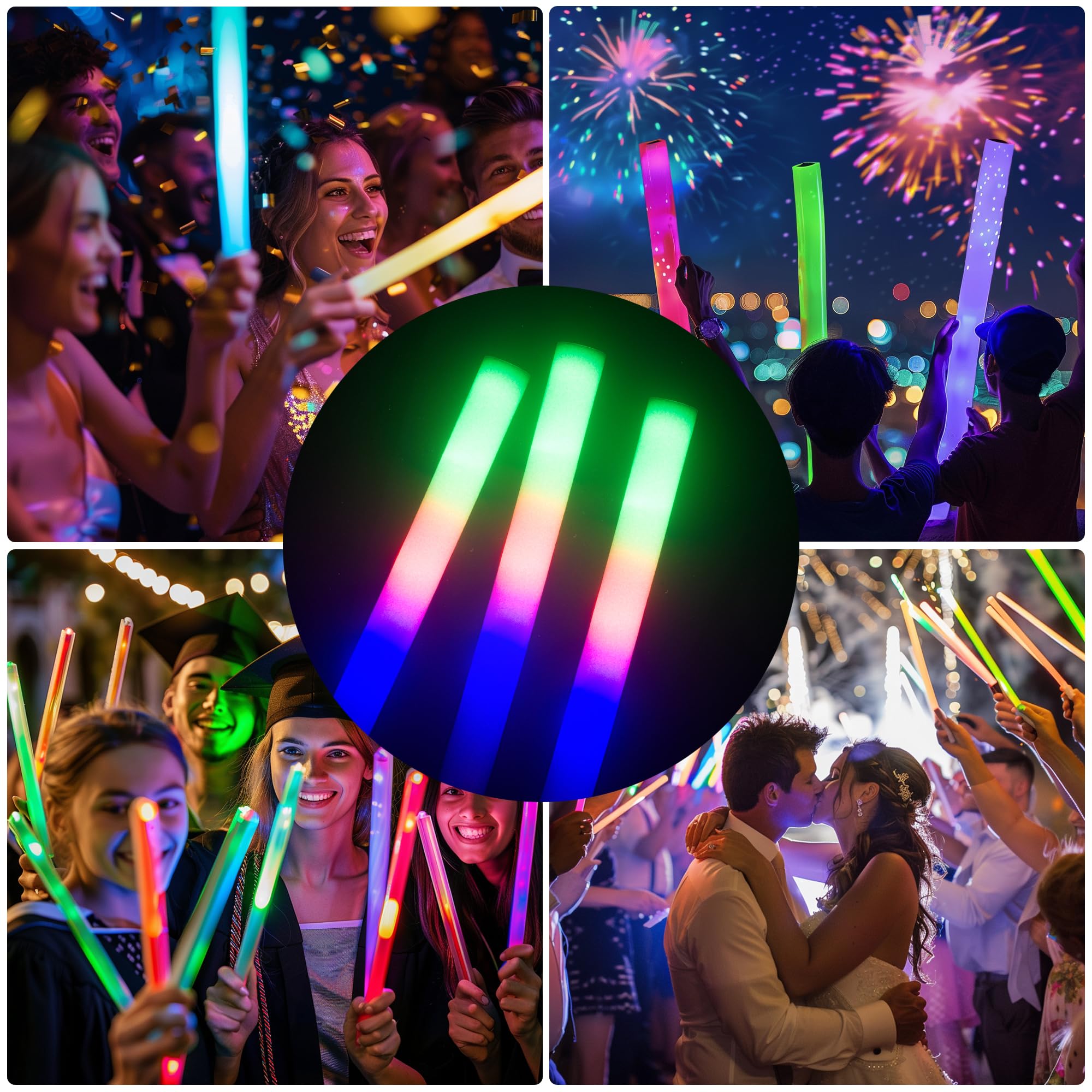 pelreame glow sticks at weddings and concerts create festive ambiance