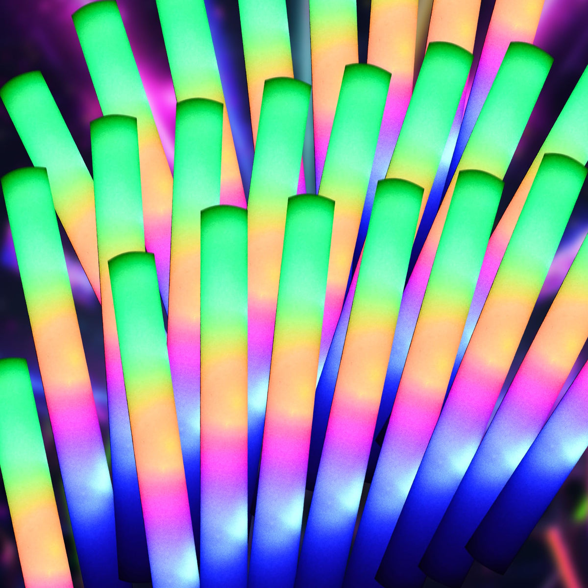 pelreame LED foam glow stick bulk pack for parties and events