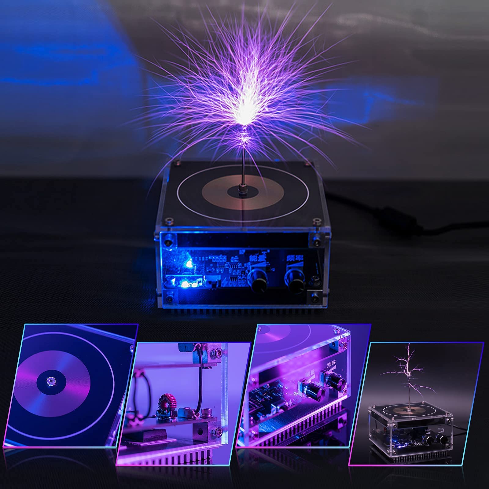 PEMENOL musical Tesla coil spark gap showcases real-time arc behavior in experiments.