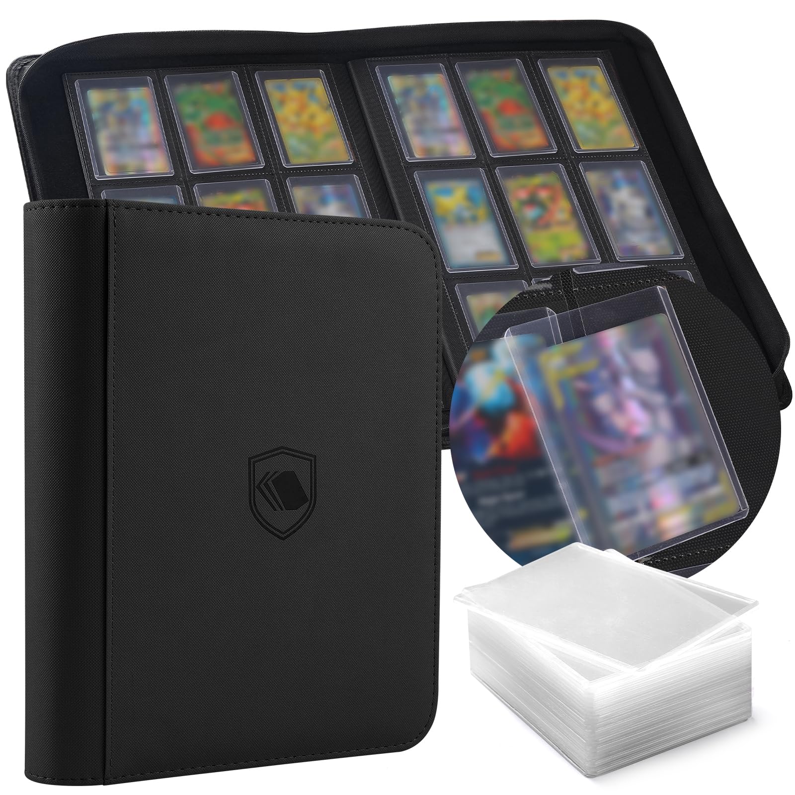 Pemocyny Toploader Binder demonstrates 360-card capacity in a sturdy, organized setup
