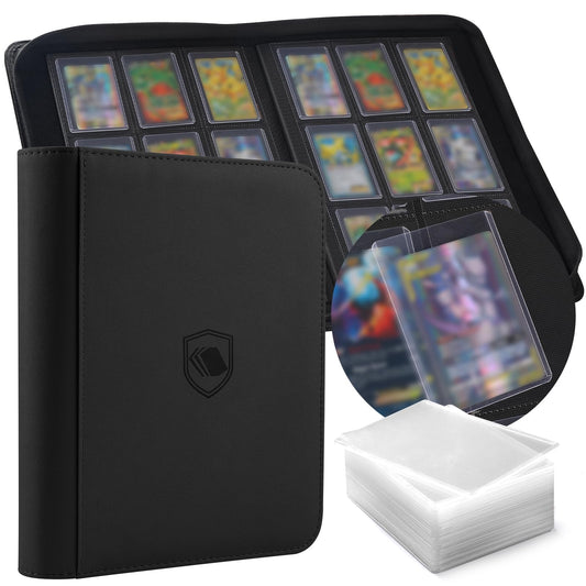 Pemocyny Toploader Binder demonstrates 360-card capacity in a sturdy, organized setup