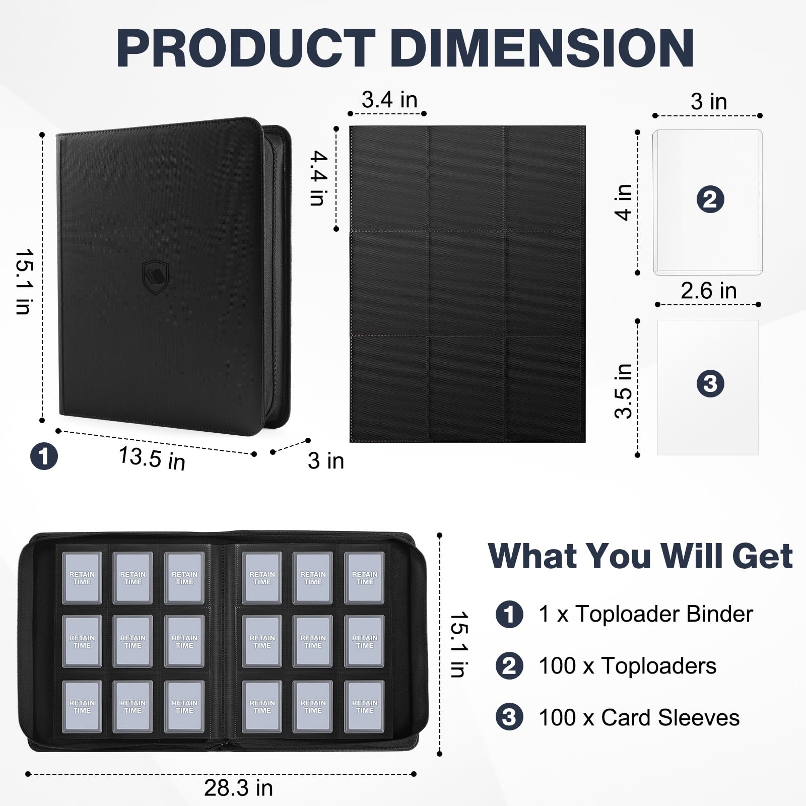 Pemocyny binder open to reveal 9-pocket pages for easy card organization