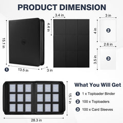 Pemocyny binder open to reveal 9-pocket pages for easy card organization