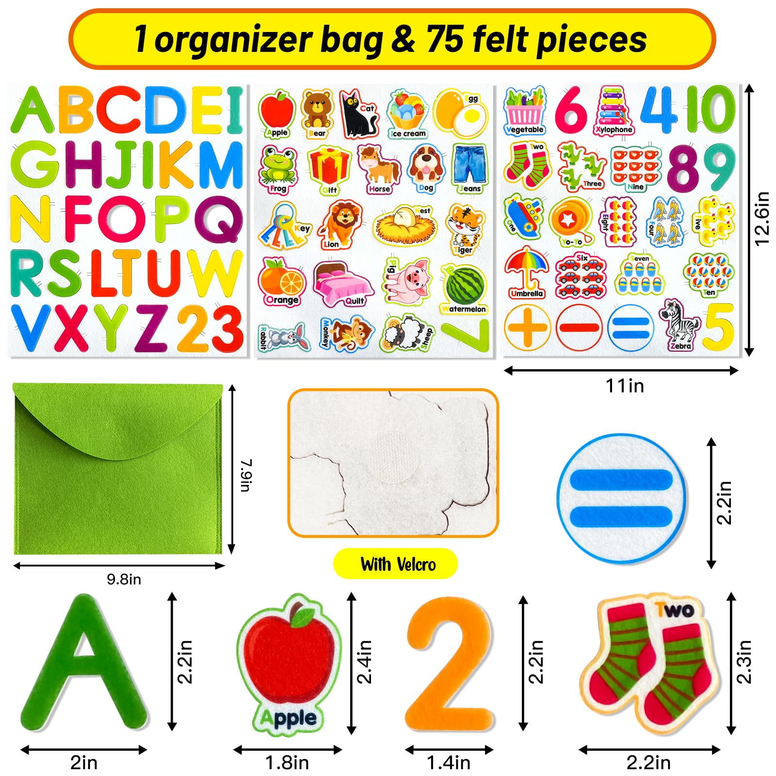 Pengfull felt pieces with Velcro tabs for easy attachment and reuse on flannel boards.