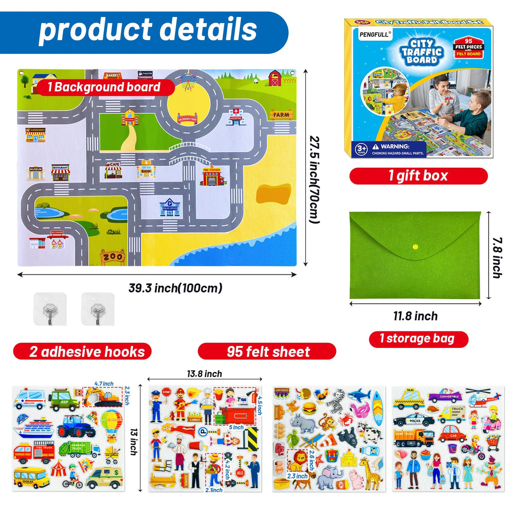 PengFULL Flannel Surface Felt Board front with crisp images and easy repositioning via Velcro back