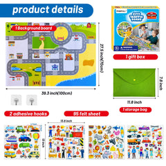PengFULL Flannel Surface Felt Board front with crisp images and easy repositioning via Velcro back