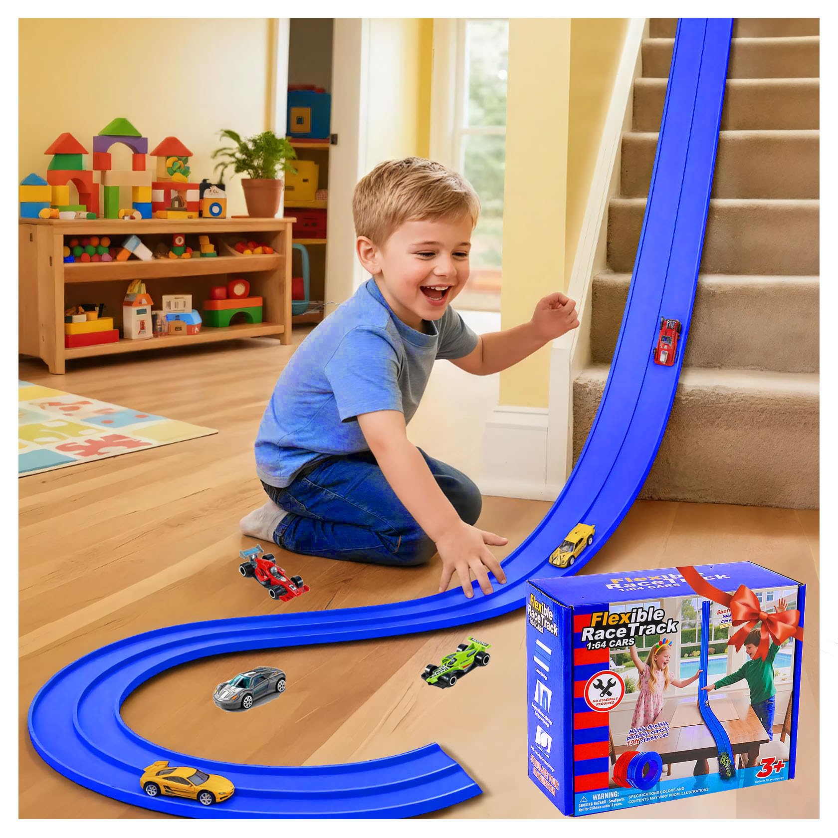 PENIXEL Flex Track 15ft setup on a table for instant racing fun
