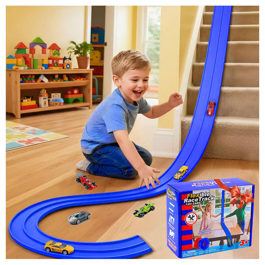 PENIXEL Flex Track 15ft setup on a table for instant racing fun