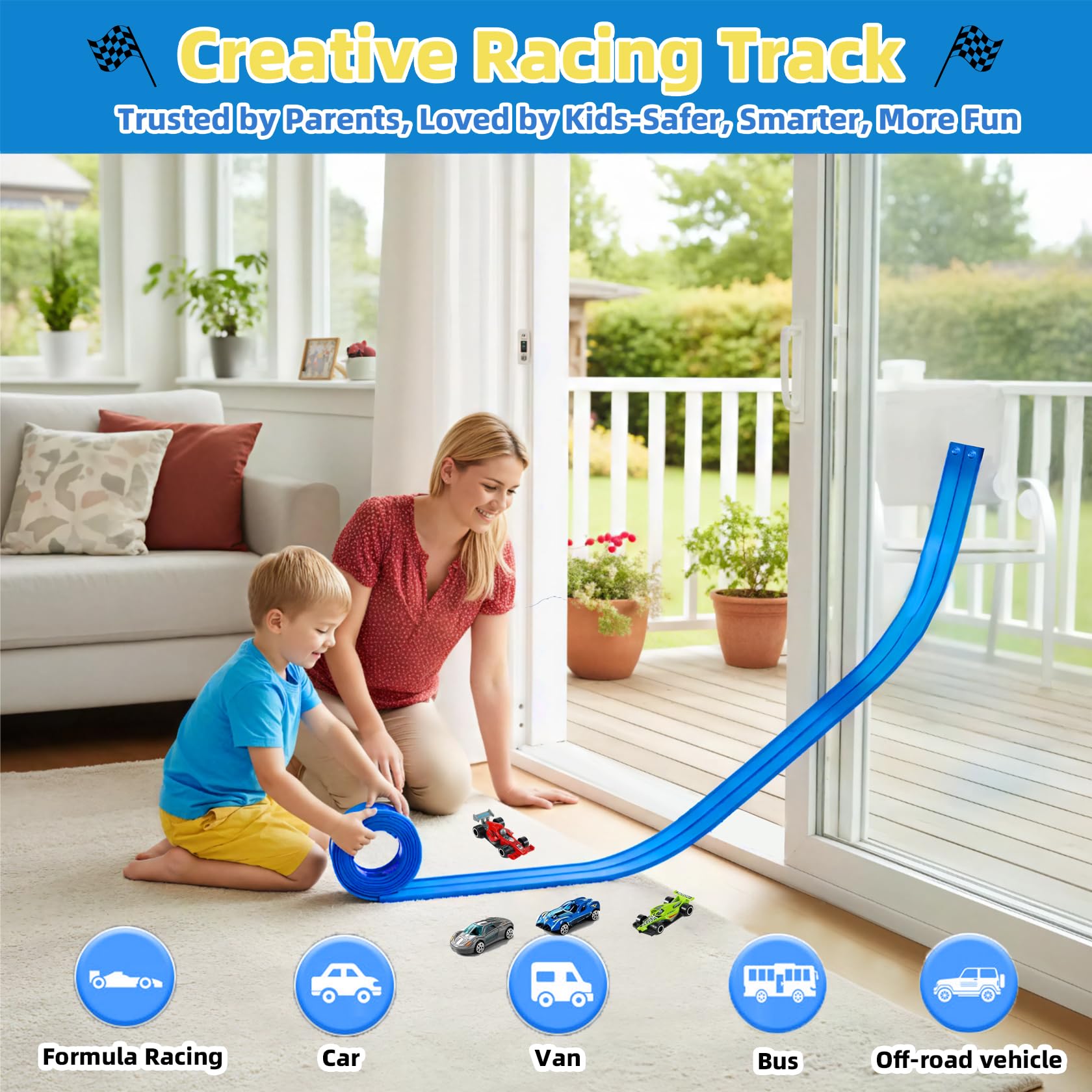 PENIXEL Flex Track suction cups grip walls for epic car runs
