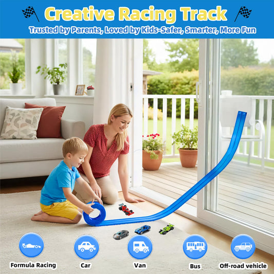 PENIXEL Flex Track suction cups grip walls for epic car runs