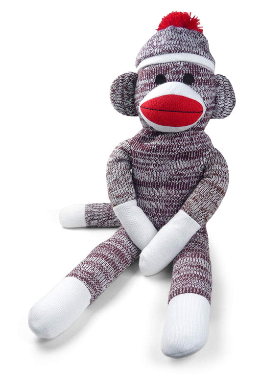 Pennington Bear Company Sock Monkey front view highlights classic design and huggable plush softness.