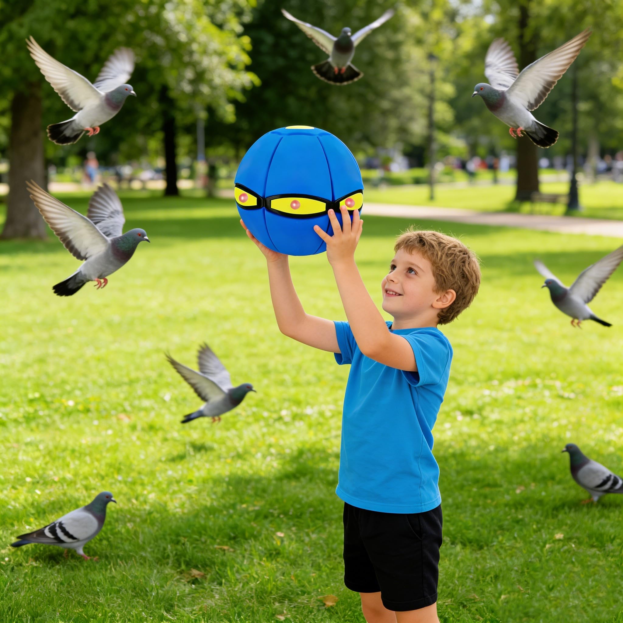 Peocryy Magic Flying Saucer throw-catch shows easy outdoor play.