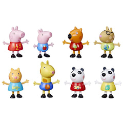 Peppa Pig 8-pack figures in classroom scene for imaginative play.