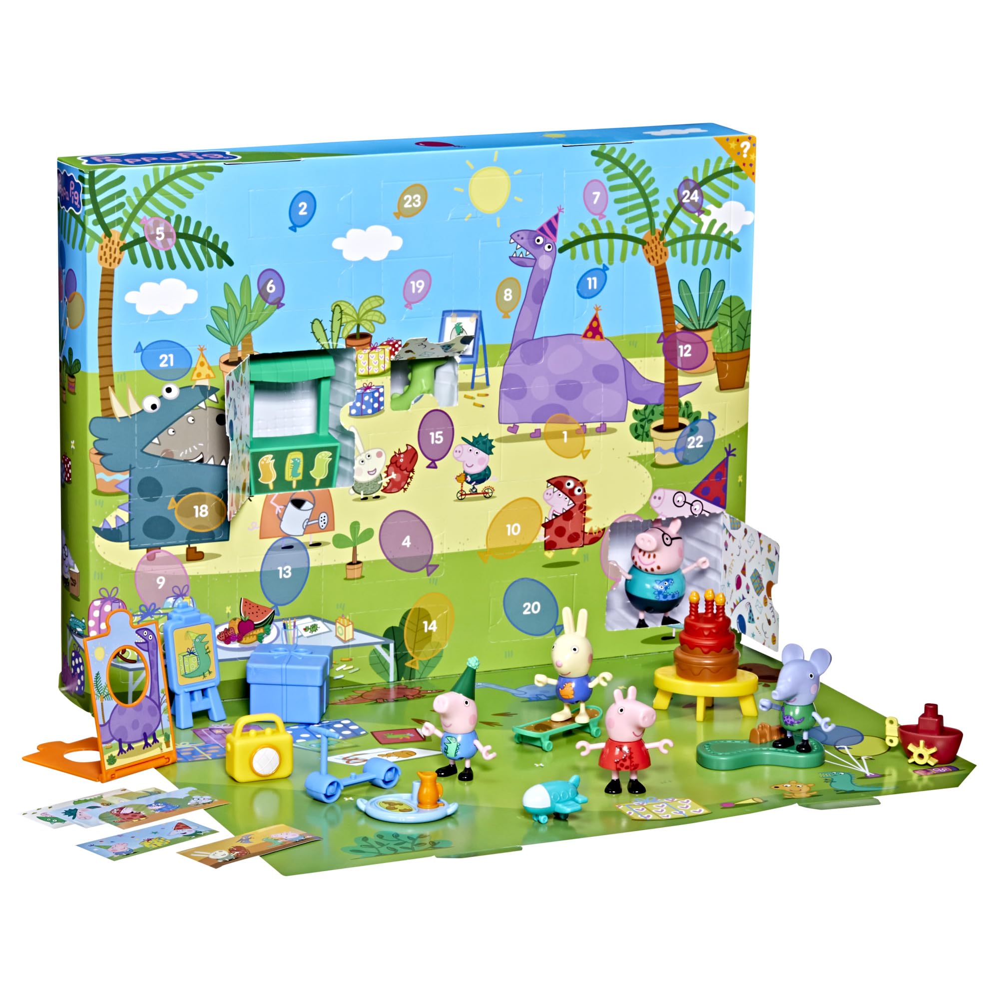Peppa Pig George's Party Advent Calendar cover with festive countdown design