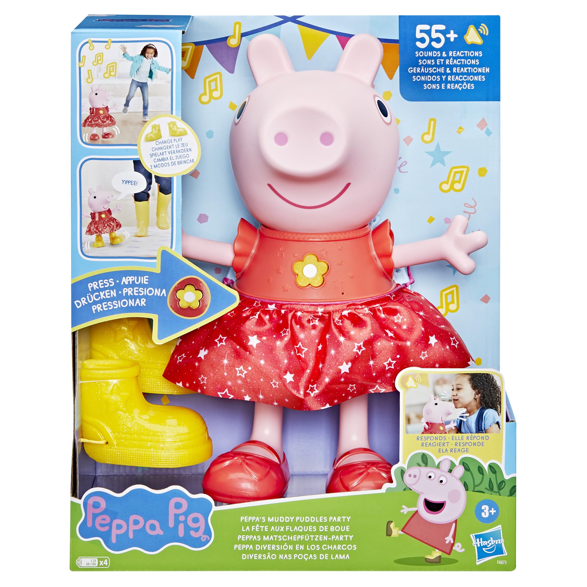 Peppa Pig sparkly party dress for dress-up and stage play