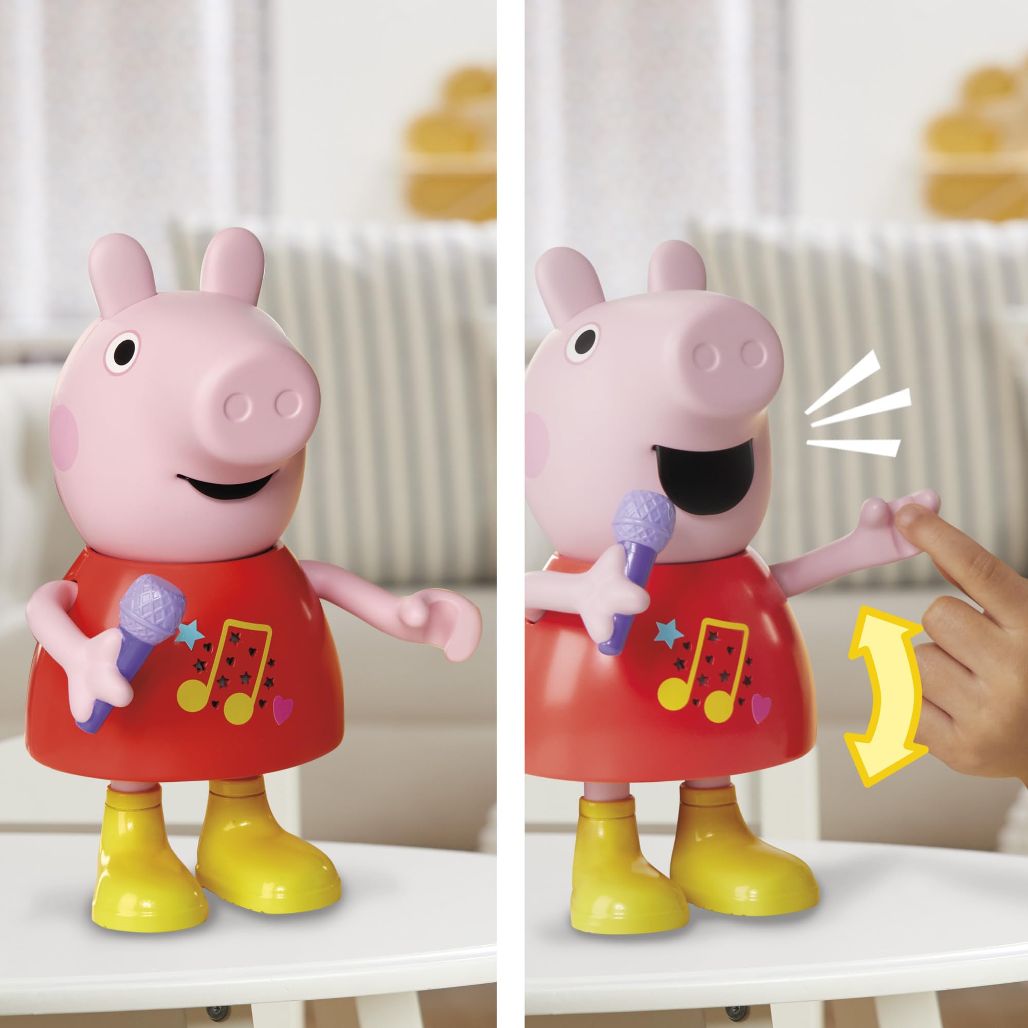 Peppa Pig Talk & Sing doll arm mouth action animates Peppa during talking or singing
